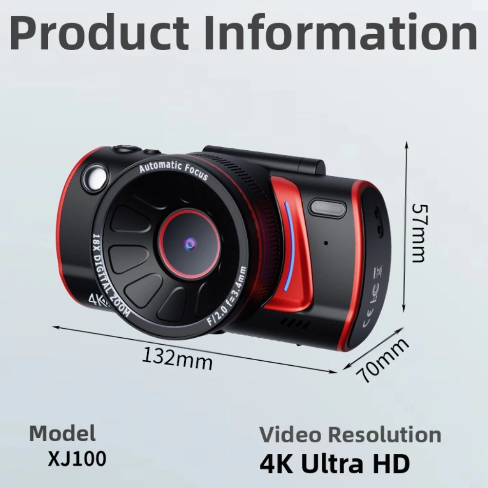 4K HD Digital Camera With Flip Screen & WiFi: Perfect For Outdoor Vlogs ABS 13*7*5.5CM Digital Camera Consumer Electronics