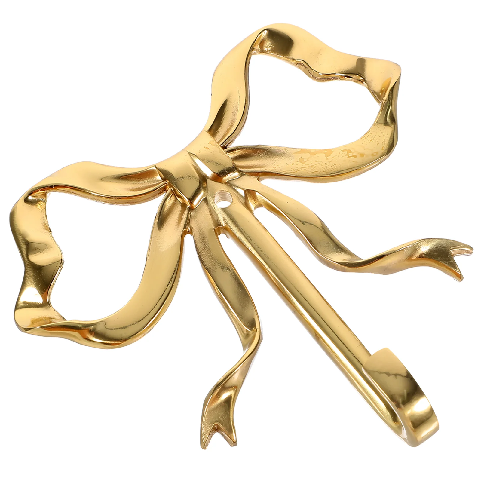 2Pcs Brass Butterfly Bowknot Wall Hooks Shiny Gold Large Size Decorative Home Supplies Easy Installation Multipurpose