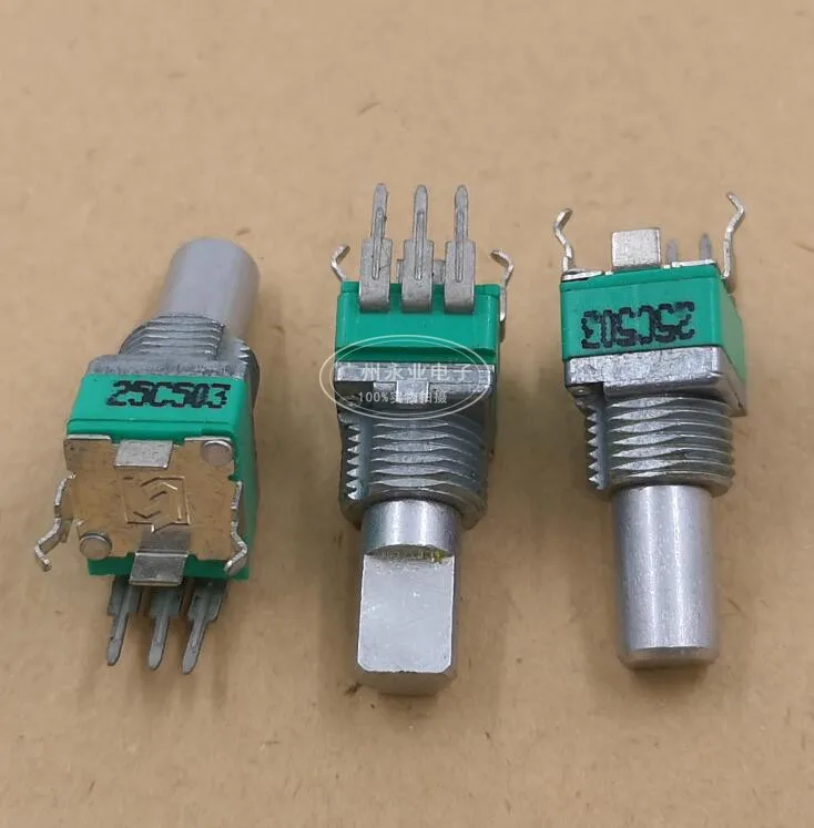 1 Piece RK097 Type Vertical Bent Feet C50K C503 With Midpoint Audio Volume Adjustment Potentiometer Handle Length 15MMF 3Pin