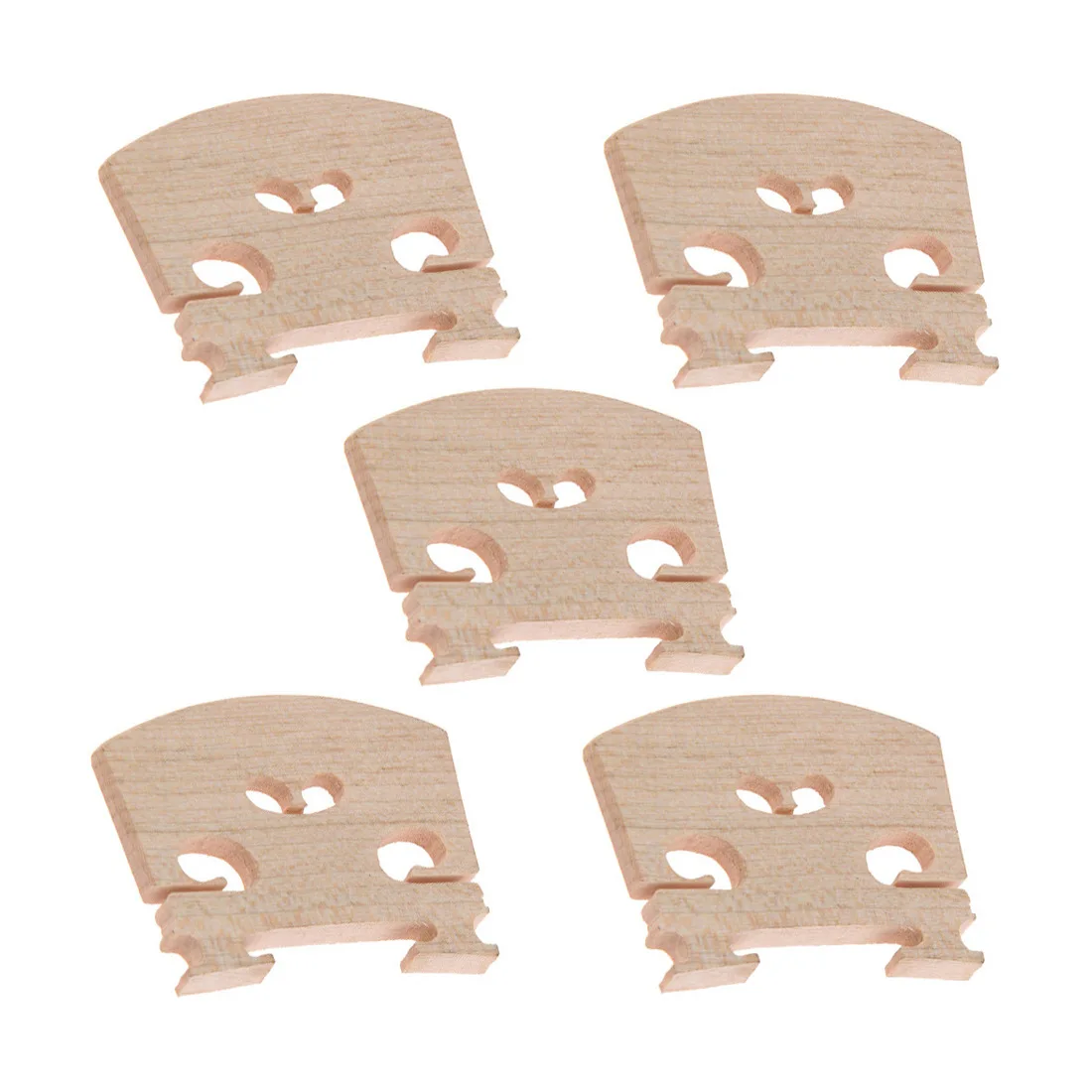 100pcs Maple Wood Violin Bridges, Fiddle Replacement Bridges for 4/4 3/4 1/2 1/4 1/8 Violin Instrument Accessories