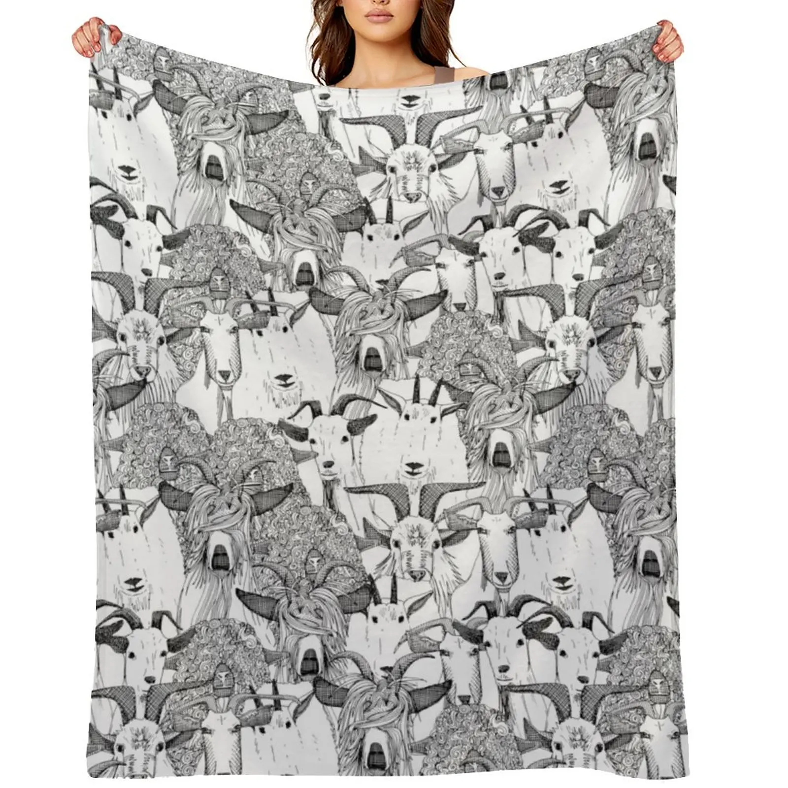 just goats black white Throw Blanket Blankets For Baby Flannel Bed linens Hairys Beautifuls Blankets For Bed Blankets