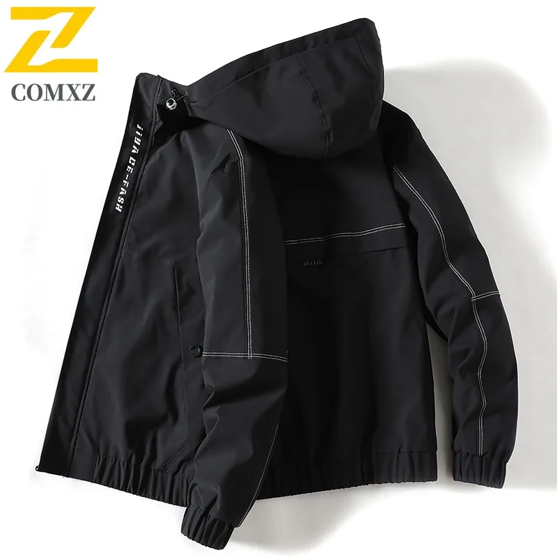 

COMXZ Мужская куртка 2021, осенняя корейская стильная повседневная легкая куртка для приключений, охоты и пешего туризма, ветрозащитная модная рабочая одежда, пальто
