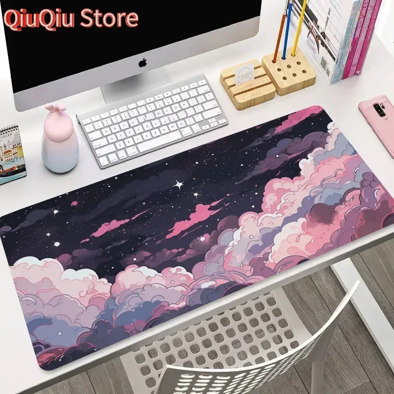 لوحة ماوس كبيرة XXL 900x400 ملونة سحابة مكتب ماوس سجاد ملحقات الألعاب ألعاب الكمبيوتر المحمول لوحة المفاتيح حصيرة مكتبية لوحة المفاتيح الموسعة