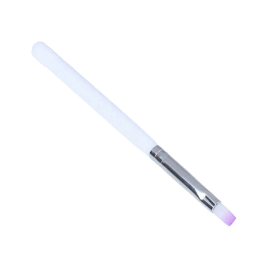 

3Pcs Nail Brush Gel Pen Flat Violet White Therapy Pen for Nail Art Design Lightweight Durable Manicure Tools Thin Sturdy Brush