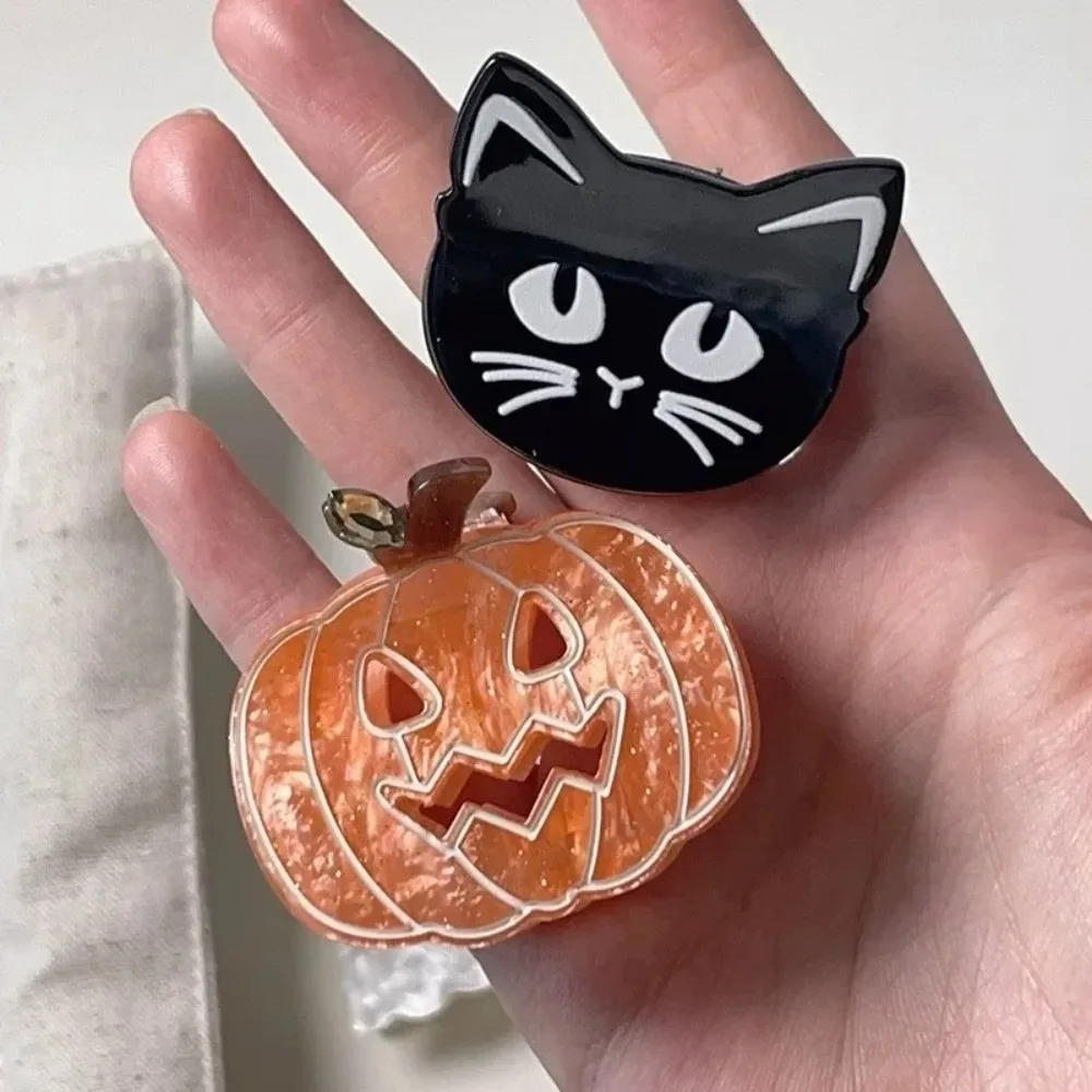

Hair Accessories Funny Halloween Shark Clip Ghost Black Cat Pumpkin Hair Clip Creative Waterproof Acetic Acid Hair Claw Cosplay
