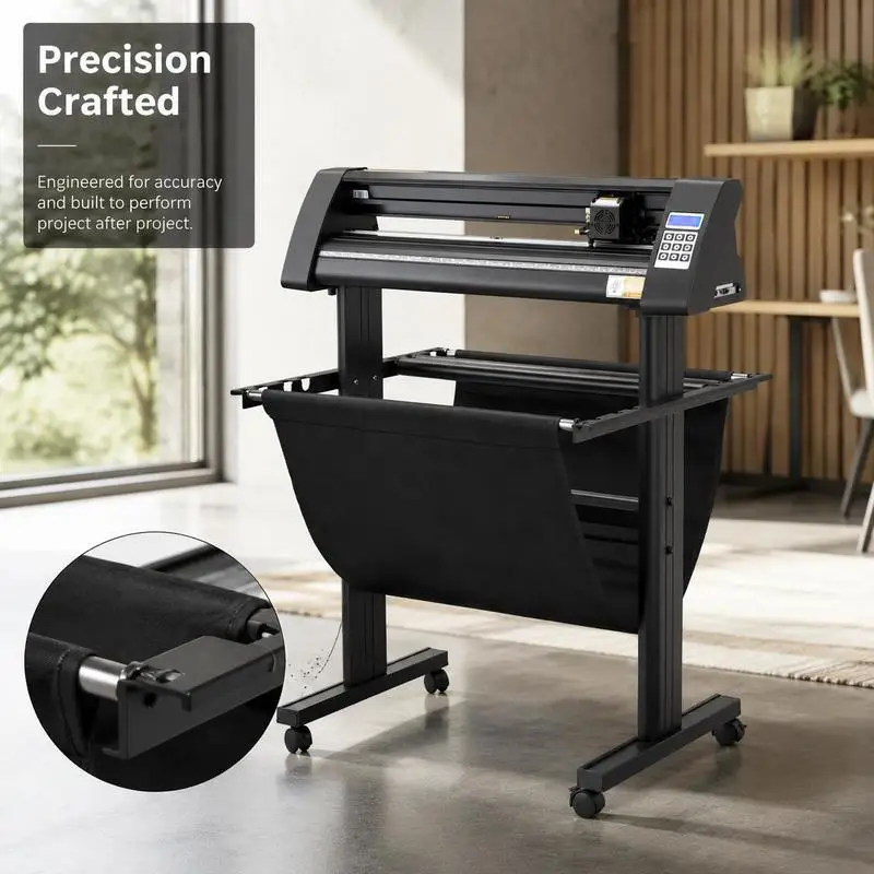 Traceur de découpe vinyle, max. Alimentation papier 720 mm, force de coupe du plotter à feuille métallique 500 g, plotter de découpe avec capteur optique, logiciel Signmaster, moteur pas à pas, plotter semi-automatique avec support