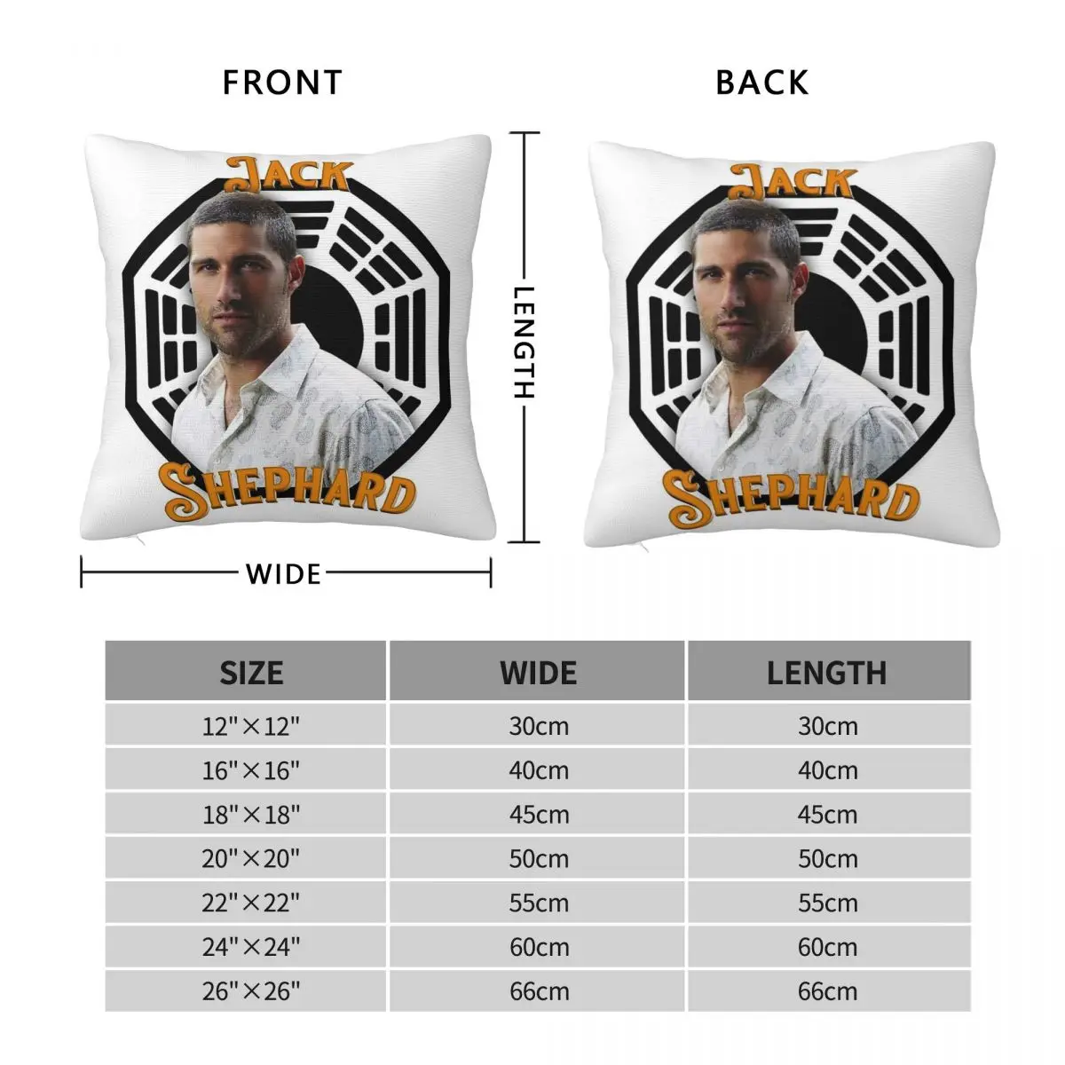 Lost Jack Shephard Square Pillowcase Polyester Linen Velvet Pattern Zip Decor Sofa Cushion Cover