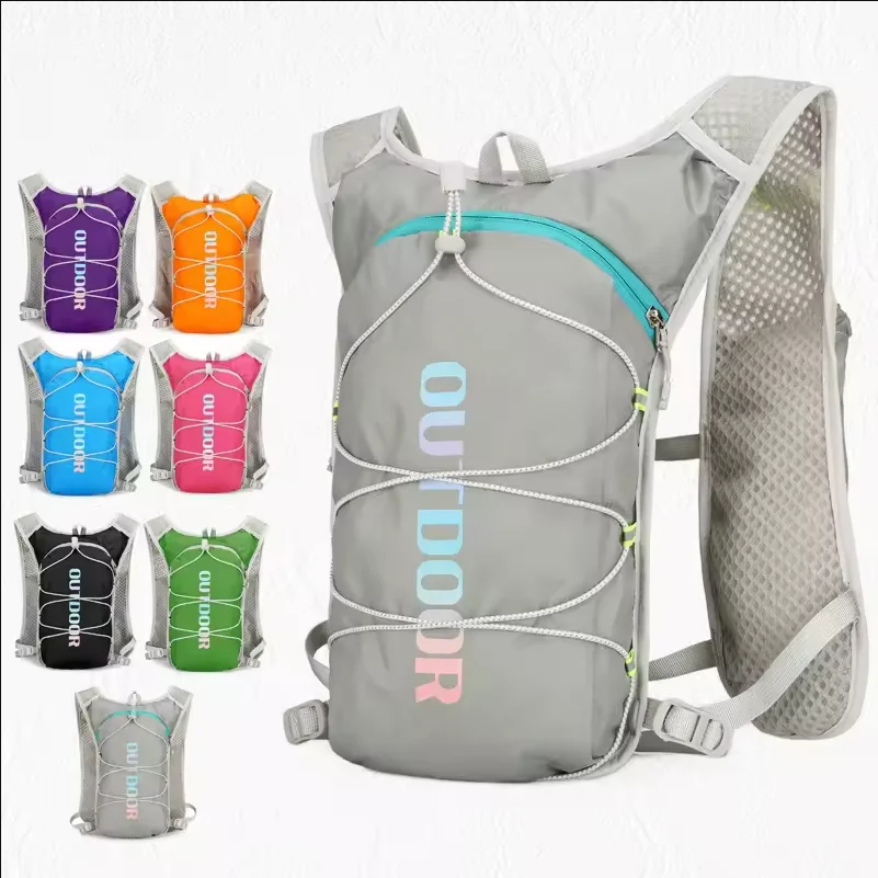 

Lightweight waterproof outdoor hiking backpack, multifunctional nylon running sports bag, safety reflective riding bag
