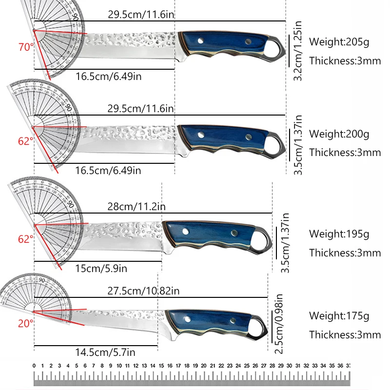 Kitchen Knife Forged Butcher Knife Chef Knife Slicing Boning Cleaver Fish Meat Sushi Cutter Professional Cooking Cutting Tools