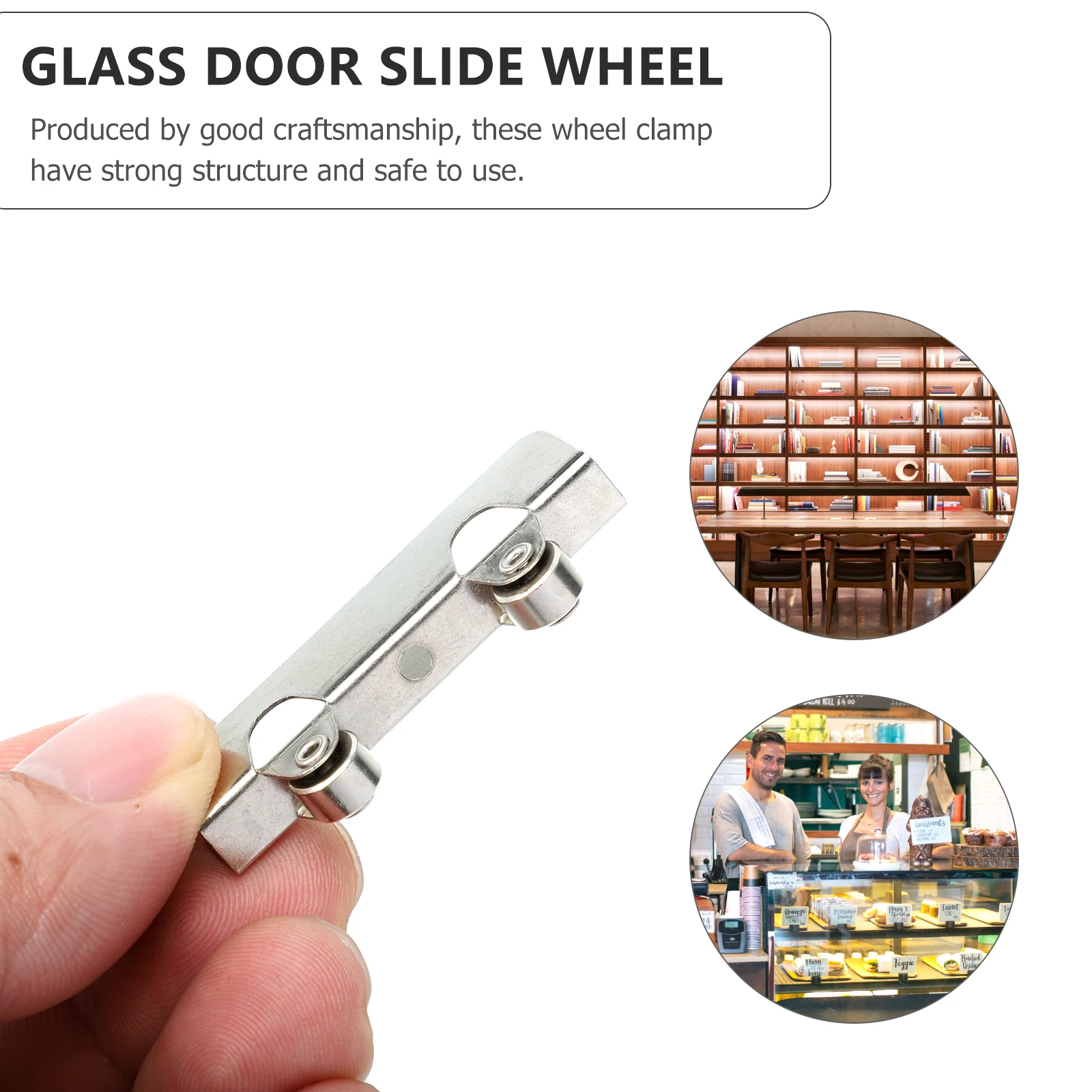 

20Pcs Double Wheels Glass Clamps Durable Sliding Pulley Clamp for Furniture Accessories Smooth Load-Bearing Display Cabinets