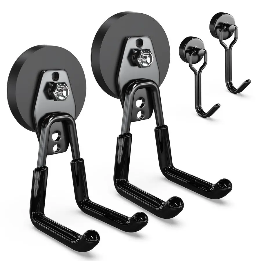 

Мощные магнитные крючки для гаража, 2 шт., большие прочные магнитные крючки для крепления аккумуляторной дрели, универсальный магнитный держатель для инструментов