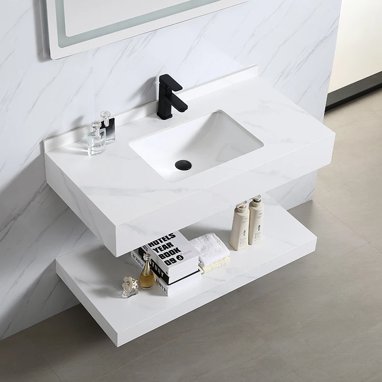 Basin Cabinet Modern Hotel Solid Surface Ceramic Bathroom Sink