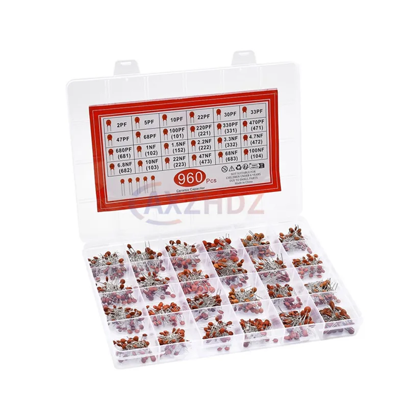 300/960 stks 50 V Keramische Condensator Kit 2PF-0.1UF 24/30 Waarden 10nF 470pF 152 222 681 103 Capaciteit Diverse Set DIY Sample Pack