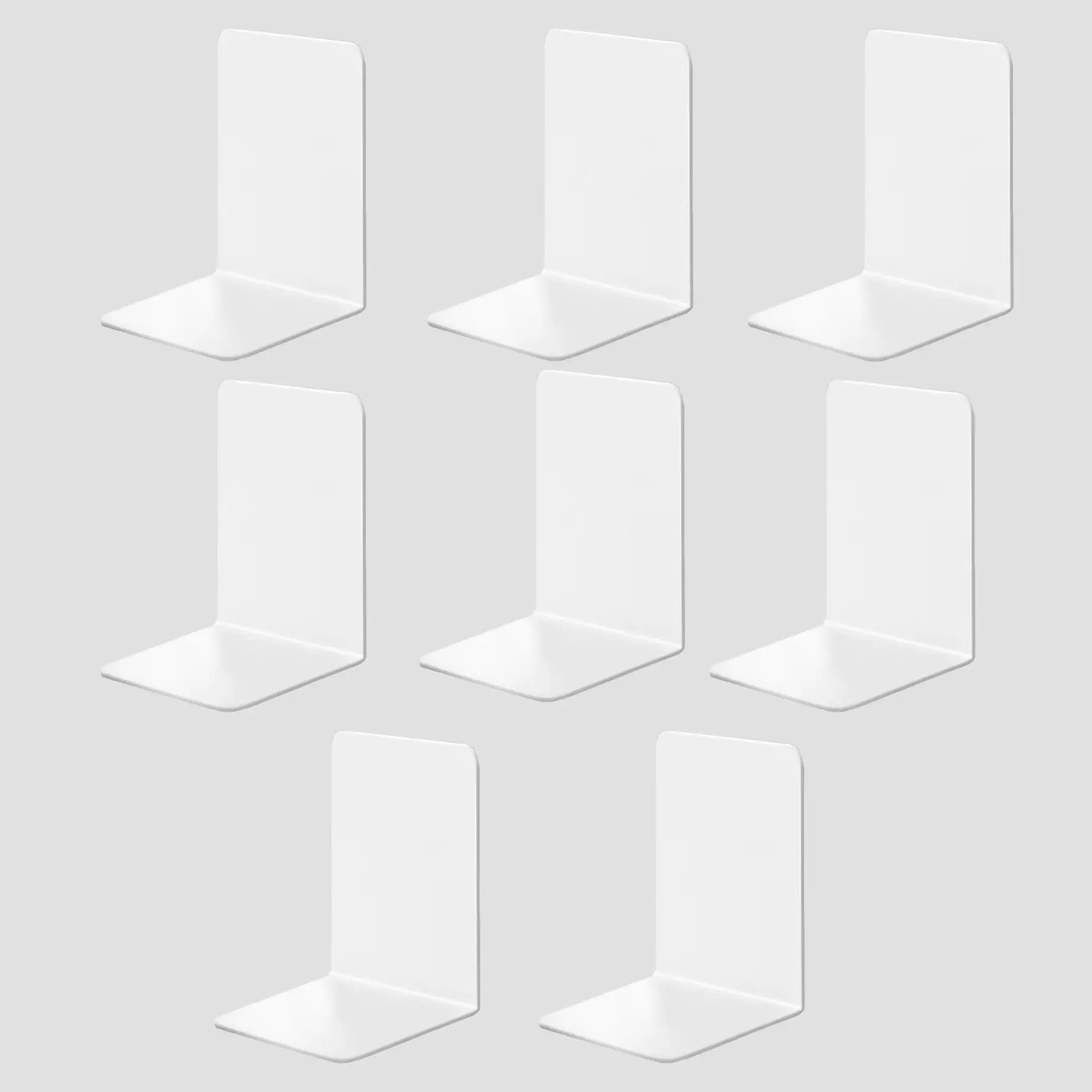 8-delige boekensteunen, doorzichtige boekensteunen voor planken, zware boekensteunen en desktop-organizer, boekenstopper voor boeken/films/cd