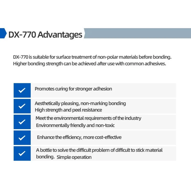 DX-77 Silikonkleber, Silikon-Oberflächenbehandlungsmittel, doppelseitiger Kleber, Grundierung, Haftung, Förderer, Klebrigmacher