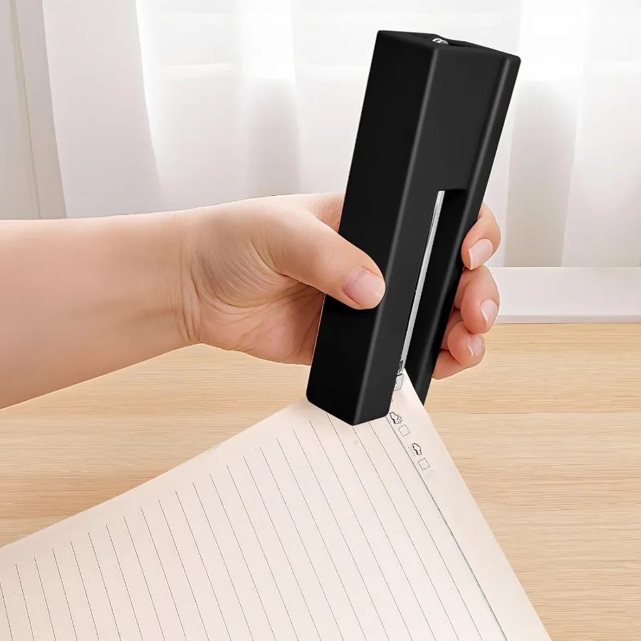 Офисный настольный степлер емкостью 25 листов с скобами 830 и удаленными скобами для стола, нескользящий для школы, дома, черный