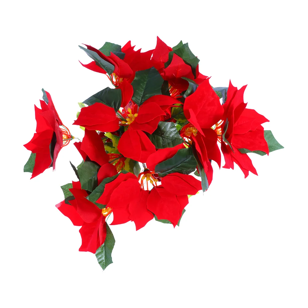 Guirxiété lumineuse murale de fête de Noël, guirxiété de poinsettia, décor de Noël