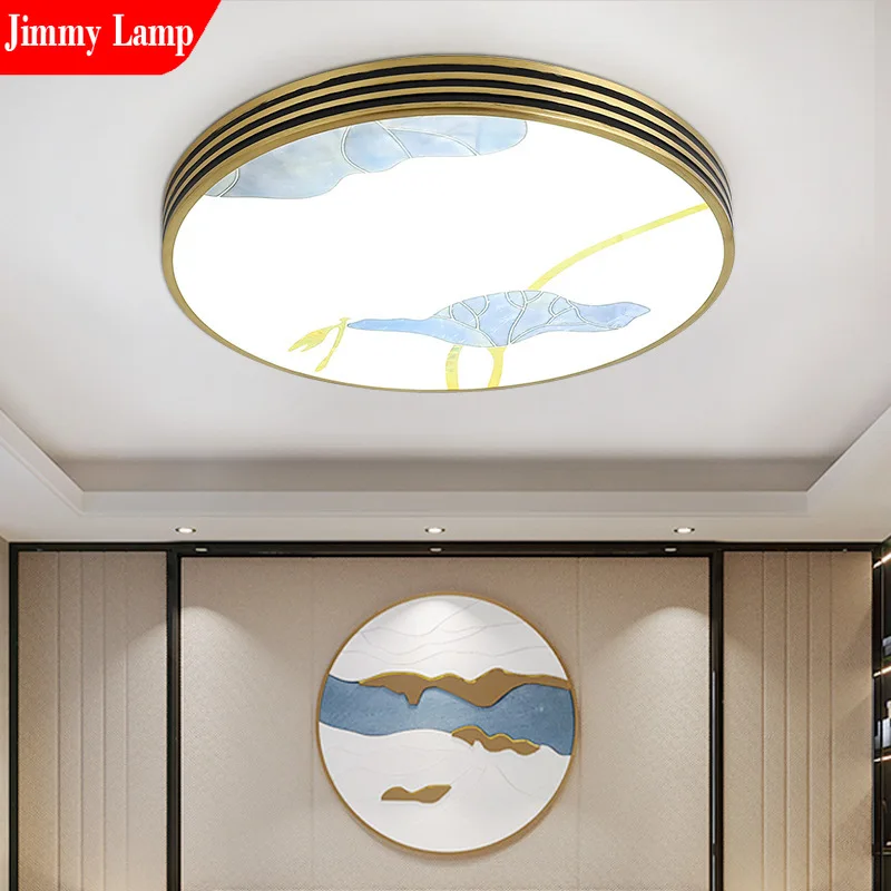 

Modern Creative LED Circular Painting Ceiling Light Adjustable Brightness RC Bedroom Indoor Decoration lighting Fixtures