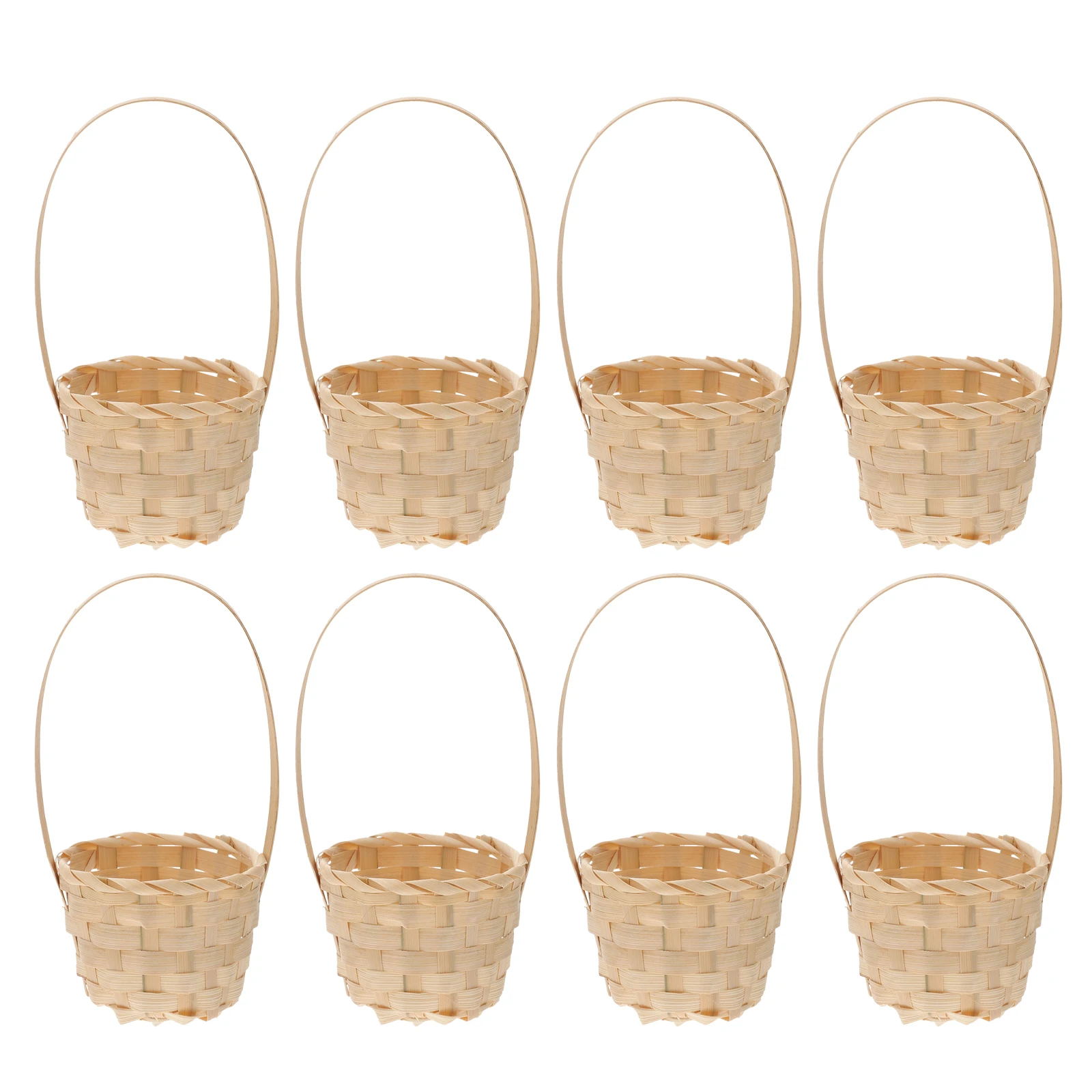 

8pcs Wicker Handwoven Rustic Portable Vegetable Storage Basket Fruit Vegetable Storage Kitchen Bar Decor