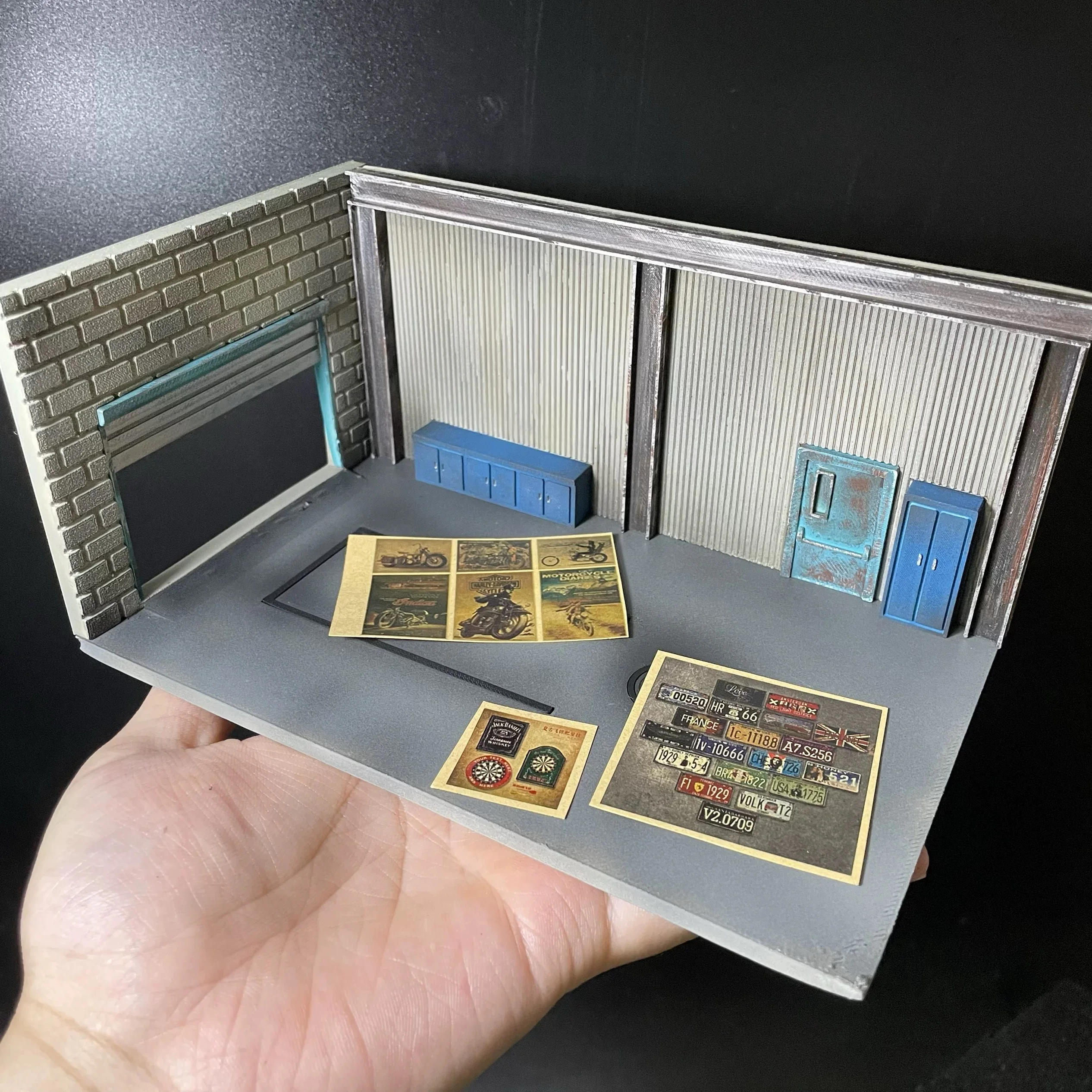 Scène Miniature de Garage américain 1:64, modèle de bricolage, paysage, réparation automobile, scène d'usine, poupée de travailleur de réparation automobile
