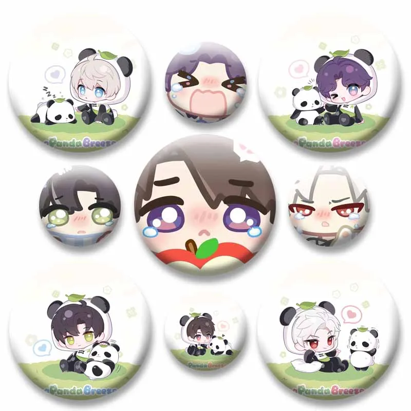 Cute Anime Game Love and Deepspace Badges Round Cosplay Pins Cartoon Role Chibi Brooch Bag Hat Clothes Decor Jewelry Accessories