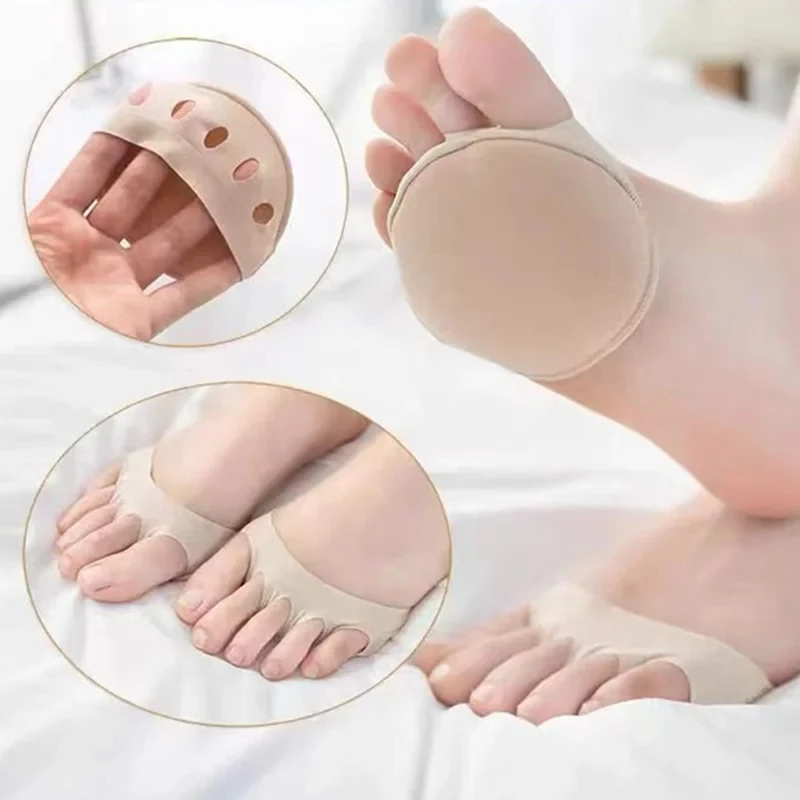 1-4pair Women Forefoot Pads High Heels Half Insoles Five Toes Insole Foot Care Calluses Corns Relief Feet Pain Massaging Toe Pad