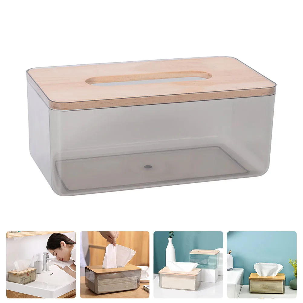 

1pc Wooden Lid Storage Box Nordic Napkin Box For Tissue Paper Kitchen Bedroom Living Room Organizer Pp Material Lightweight