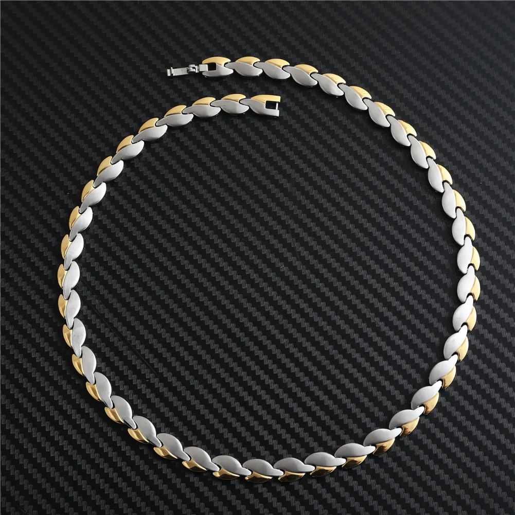 Stainless Steel Chain Magnetic Necklace for Women Heart Design Arthritis Therapy Energy Necklaces Health Care Jewelry