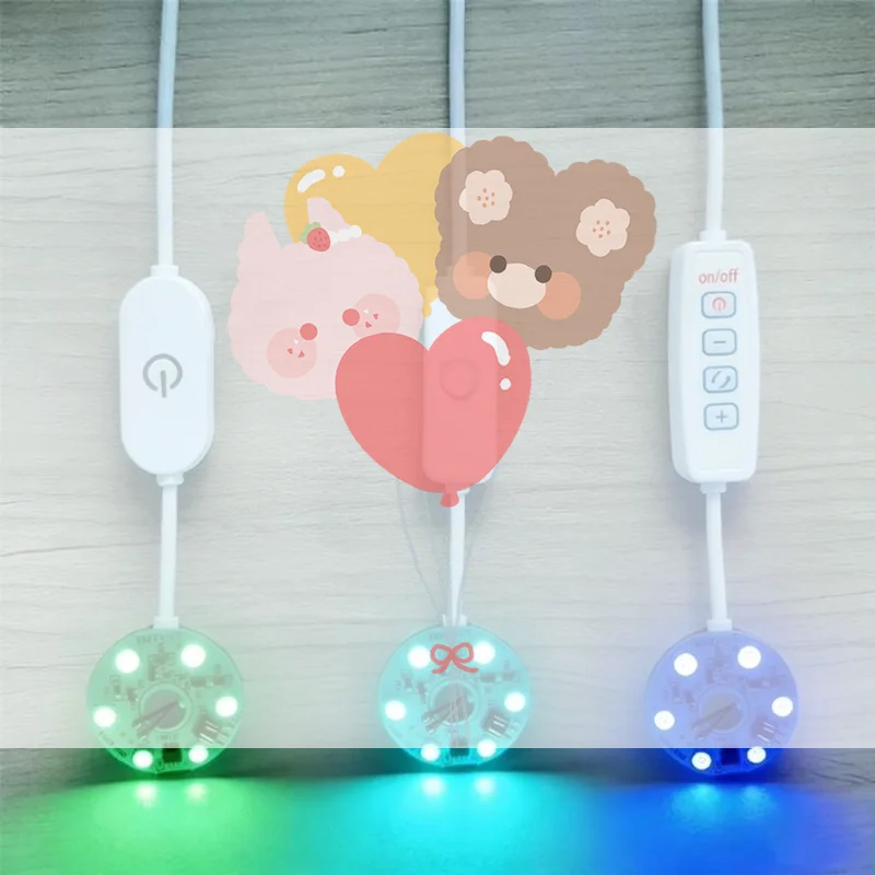 Dimmable 5V USB LED Chip Gradient LED RGB Light Board Remote Control DIY Model Display Light PCB Board High Brightness