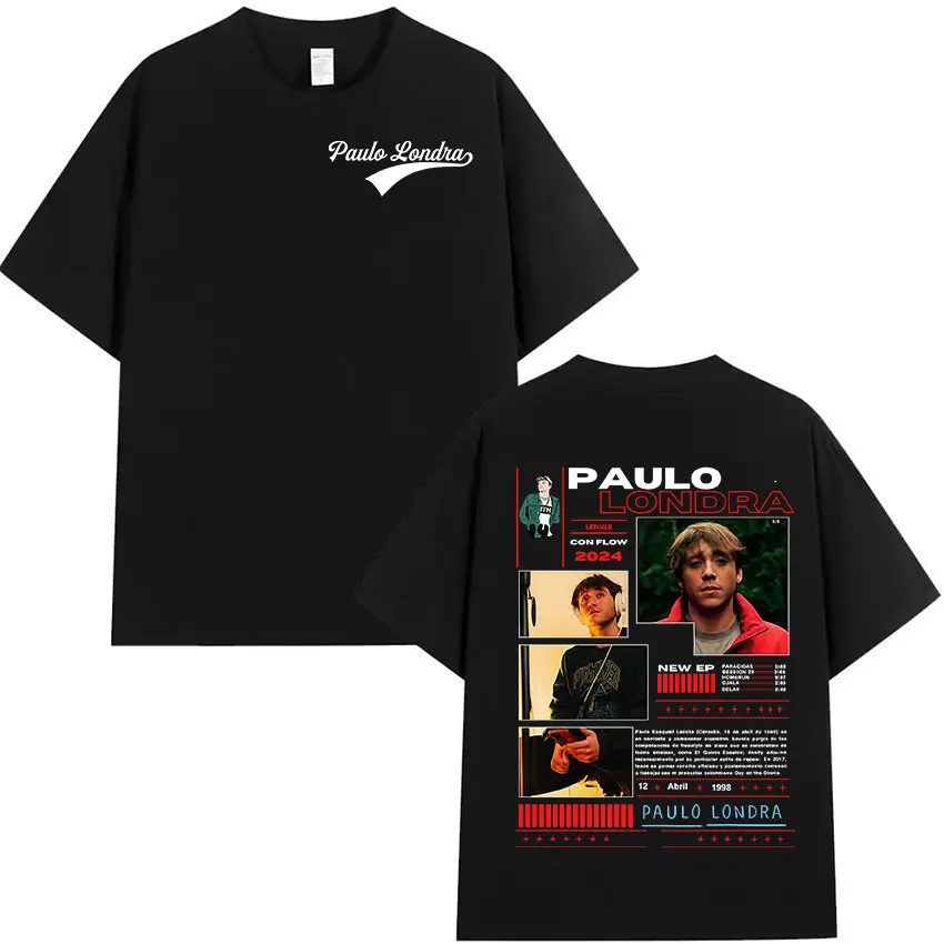 

Rapper Paulo Londra Album 2025 Graphic T Shirts Men Hip Hop gothic short sleeve T-shirt Unisex Vintage Oversized Tees streetwear