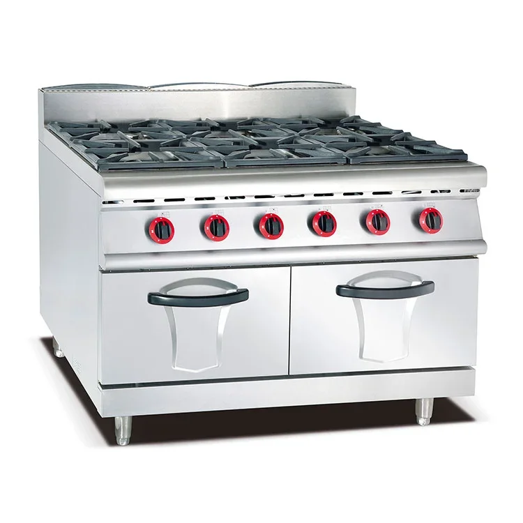 Lyroe 2021 Hot Sale Commercial Freestanding Stainless Steel Multi-burner Gas Cook Range with Electric Oven