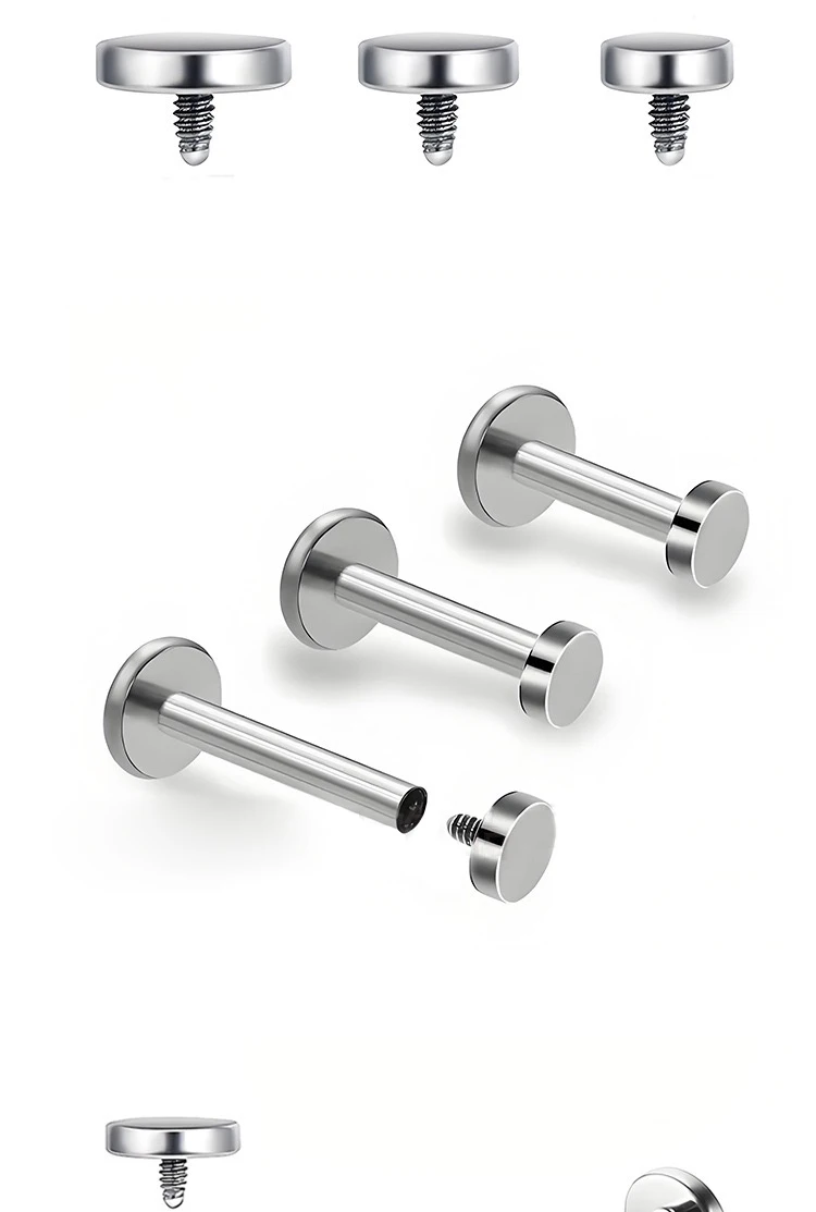 1/10 Stück ASTM G23 Titan Stilvolle Klassische Ohrstecker, Augenbrauenstecker für Lippen, Nase und Knorpel, Körperschmuck für Frauen – Detail 7