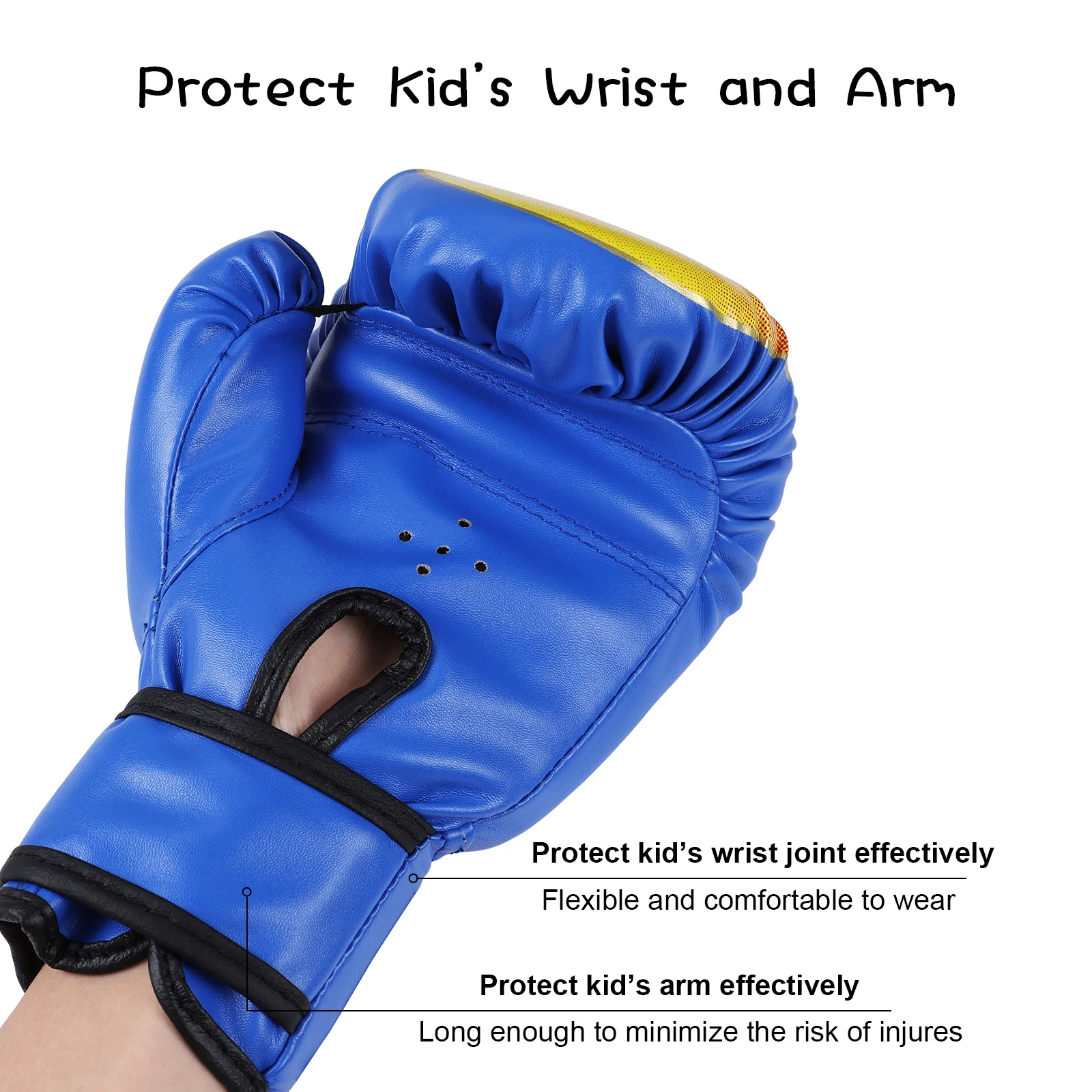 1 Pair Kids Leather Boxing Gloves Punching Training Workout Fight Exercise Mitts Kids Children Train Gym Glove Hand Protector