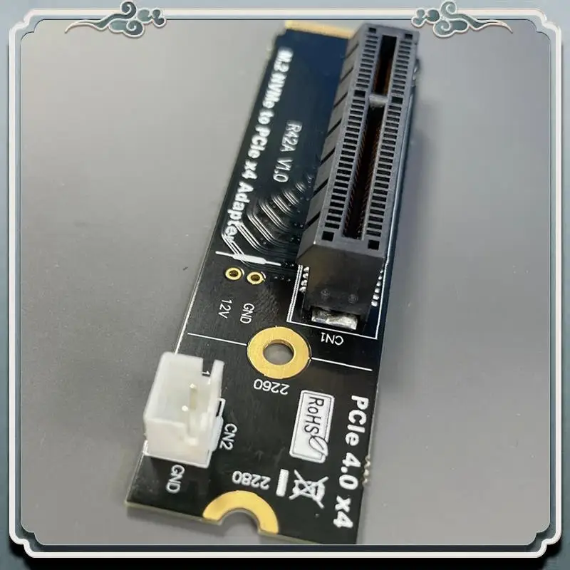 Premium M2 Nvme Key-M To PCI-E 4.0 X4 Riser Card Adapter Board Converter Card With SATA Power Cord For M.2 M Key 2260 2280 SSD