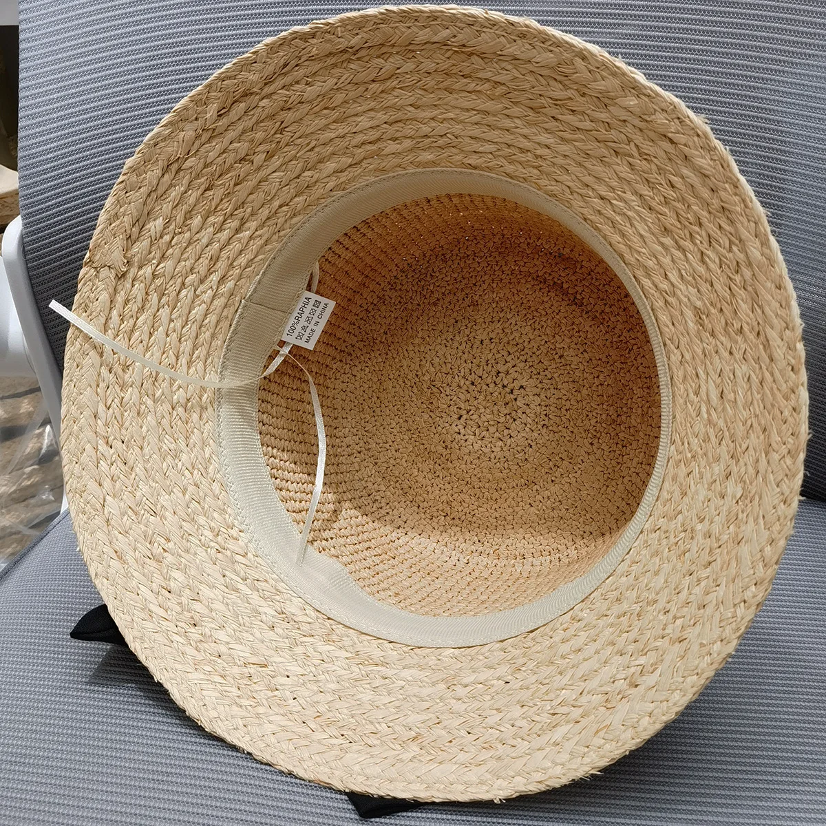 New Handwoven Raffia Black Ribbon Decorative Bucket Hat Ladies Summer Beach Hat Sun Hat Straw Hats For Women Fashion Luxury Hats