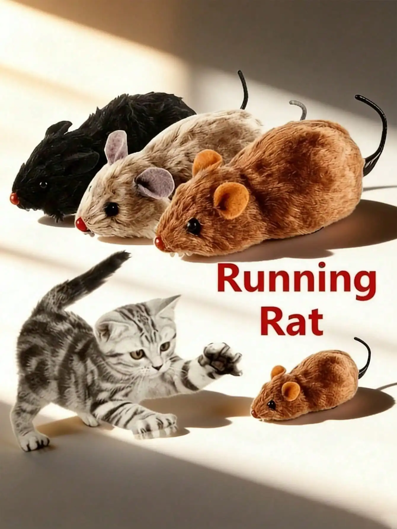 

Wind-Up Mouse Toy, Interactive Cat Teaser, Realistic Simulation For Indoor/Outdoor Pet Entertainment, Suitable For Cats And Kittens