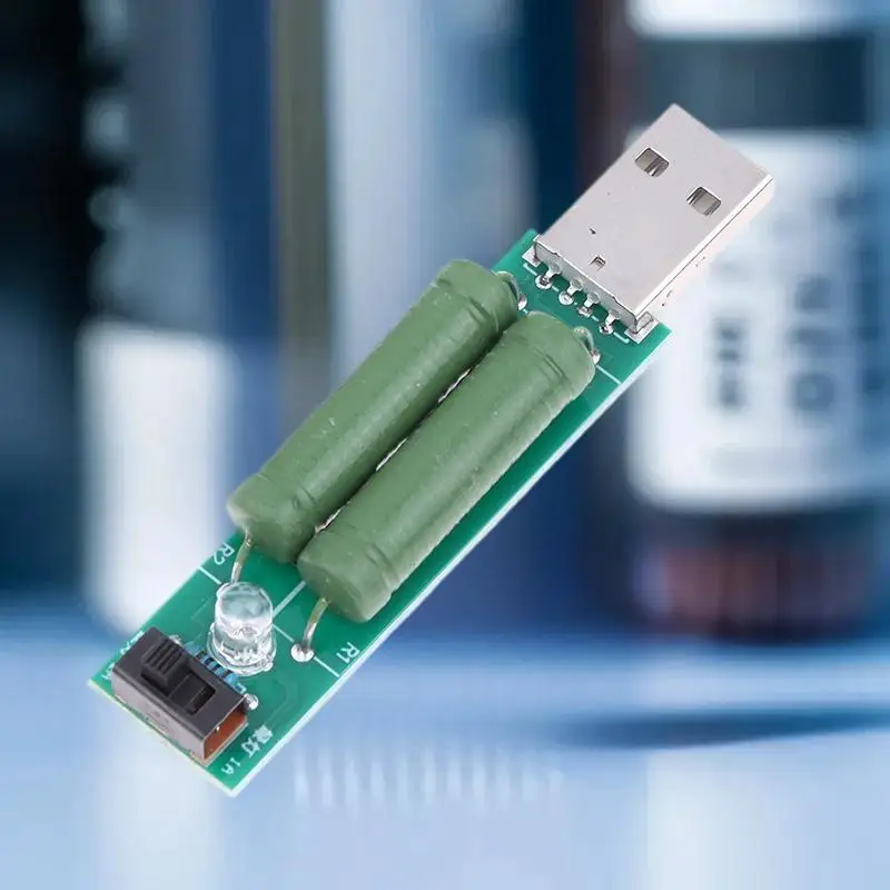 Digital Current Voltage Tester Module with Mini USB Load Tester; 2A/1A Power Bank Discharge Resistor w/ Switch