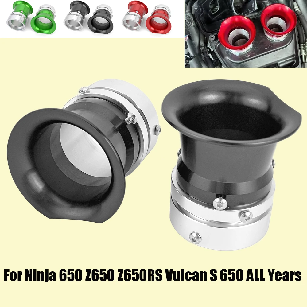 For Kawasaki Ninja 650 Z650 Z650RS Vulcan S 650 Wind High Flow Airbox Air Intake Cup Motorcycle Velocity Stack Air Funnel