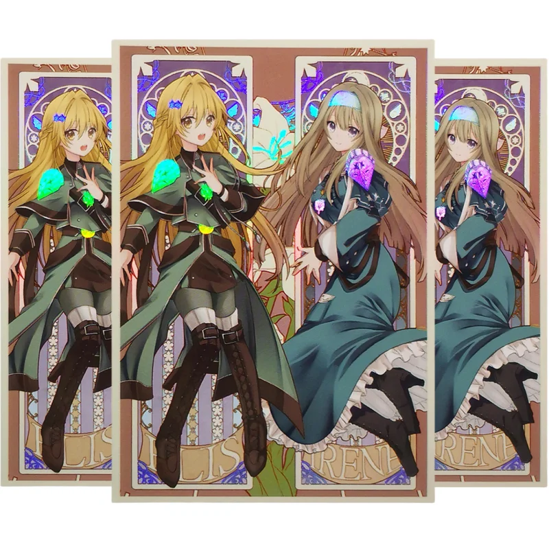 50Pcs/set Yu Gi Oh Cards Sleeve Exosister Irene Elis Anime Game Colorful Color Flash DIY Toys Gifts Cards HD Protective Cover