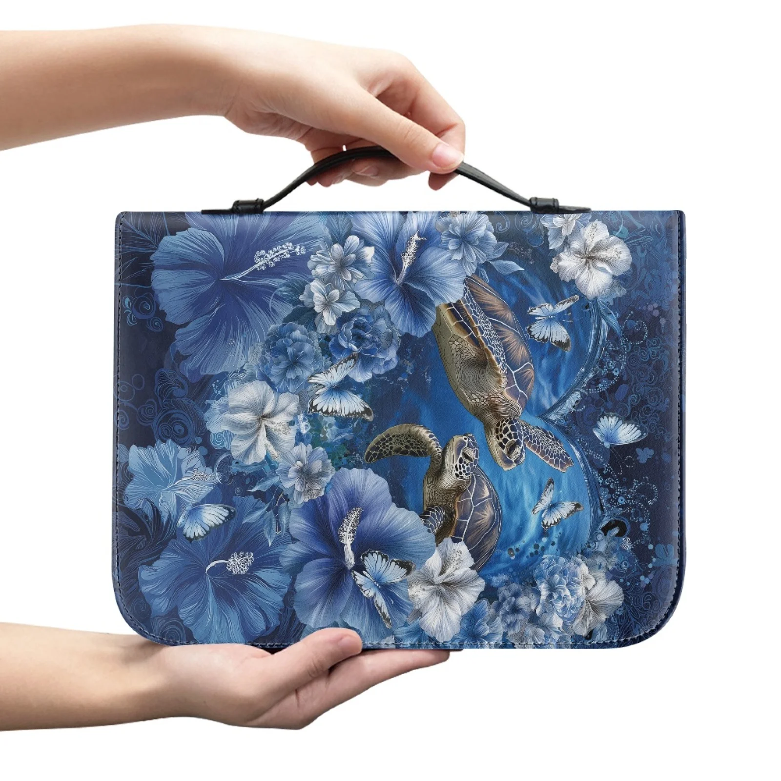 XIXIRIMIDO Turtle and Butterfly New Arrival Bible Case for Men Durable Bible Cover