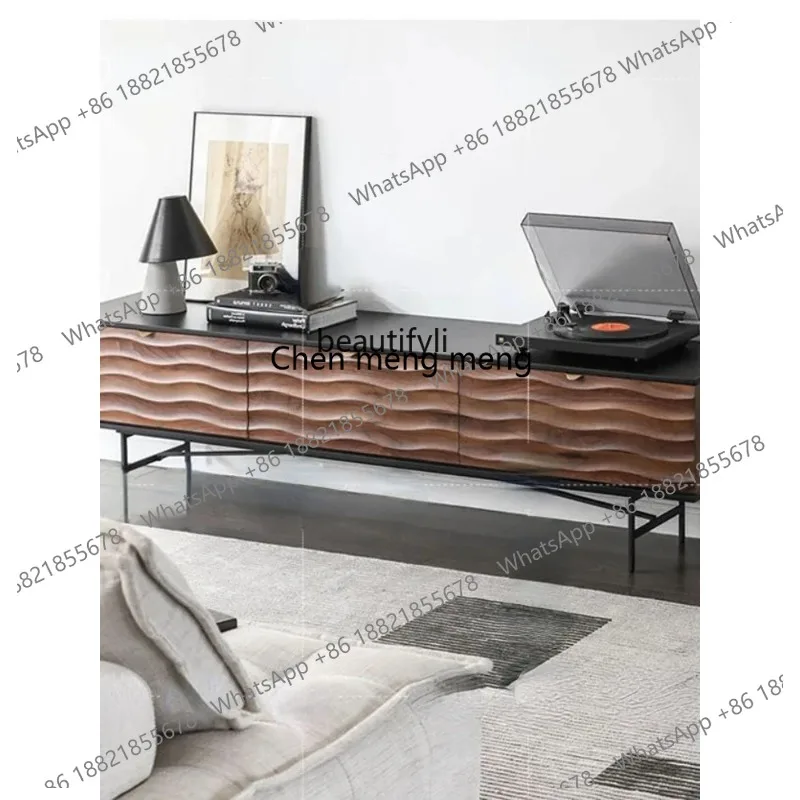 

new Yj-Nordic Black Walnut TV Cabinet, Simple Chinese Style, Living Room TV Cabinet, Italian TV Cabinet ss 26