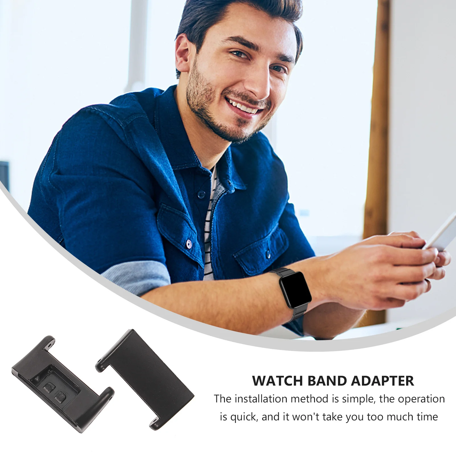 Conector de correa de reloj de Metal, duradero, práctico, fácil de instalar, accesorios de conexión, conector de correa de reloj, 2 uds.