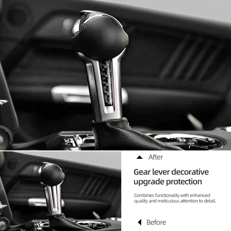 For Ford Mustang GT 2024 2025- Carbon Fiber Center Console Gear Shift Knob Side Trim Sticker Car Interior Tuning Accessories view 4