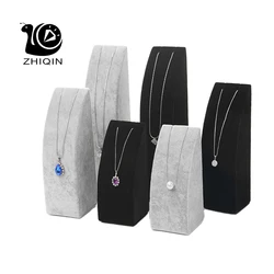 ZHIQING Velvet Columns Necklace Pendant Display Organizer Holder Stand Pendant Display Desktop Counter Jewelry Display Rack
