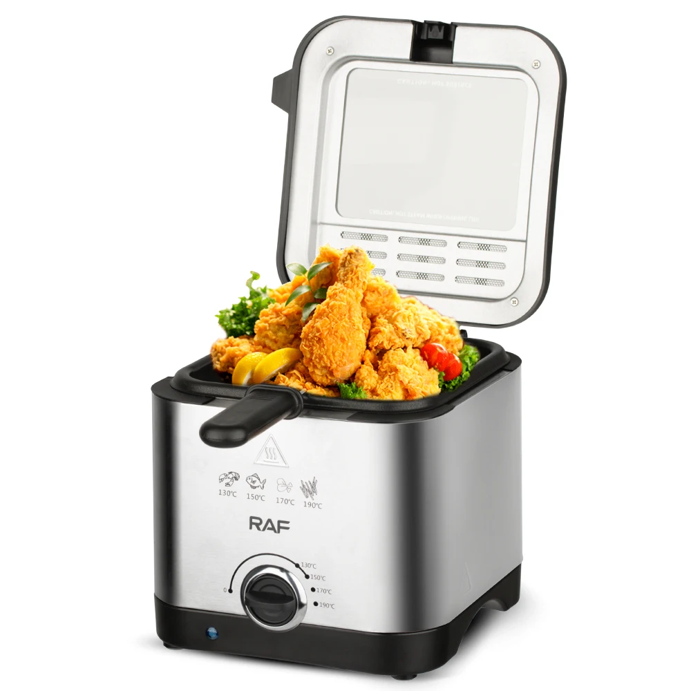 

1000W Deep Fryer Freidora Eléctrica 2L Capacity With Thermostatic Control Detachable Basket And Cord Storage System