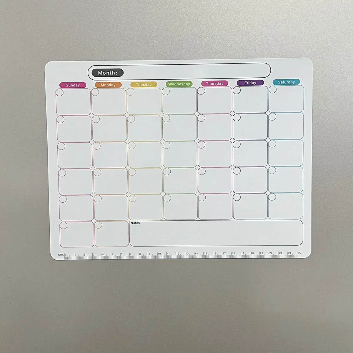 A refrigerator magnet ,monthly and weekly planner, magnetic calendar sticker, soft magnetic note sticker, message board