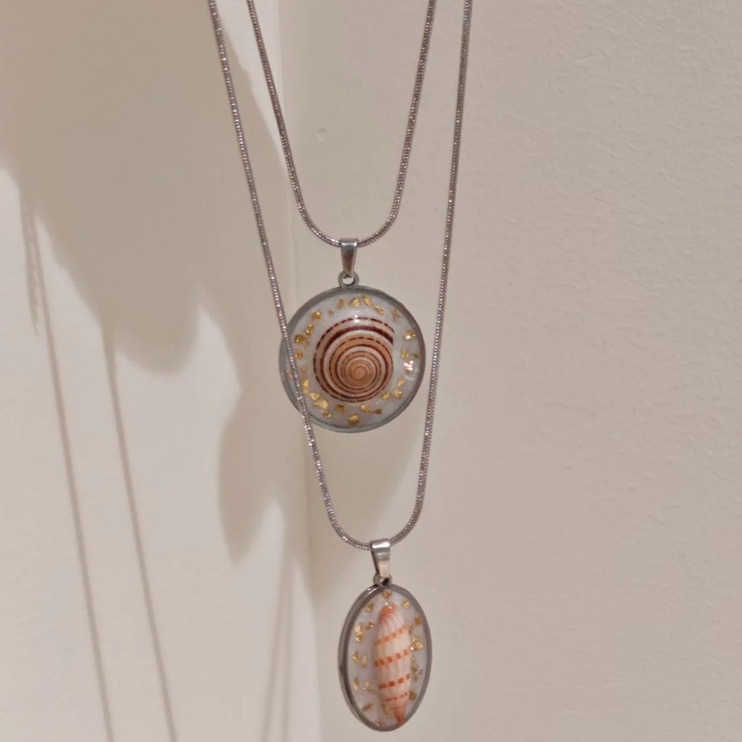 

3221 Handmade Trendy Shell Ocean Style Necklace Sweater Chain Exquisite Stainless Steel Accessories for Creative Birthday Gift