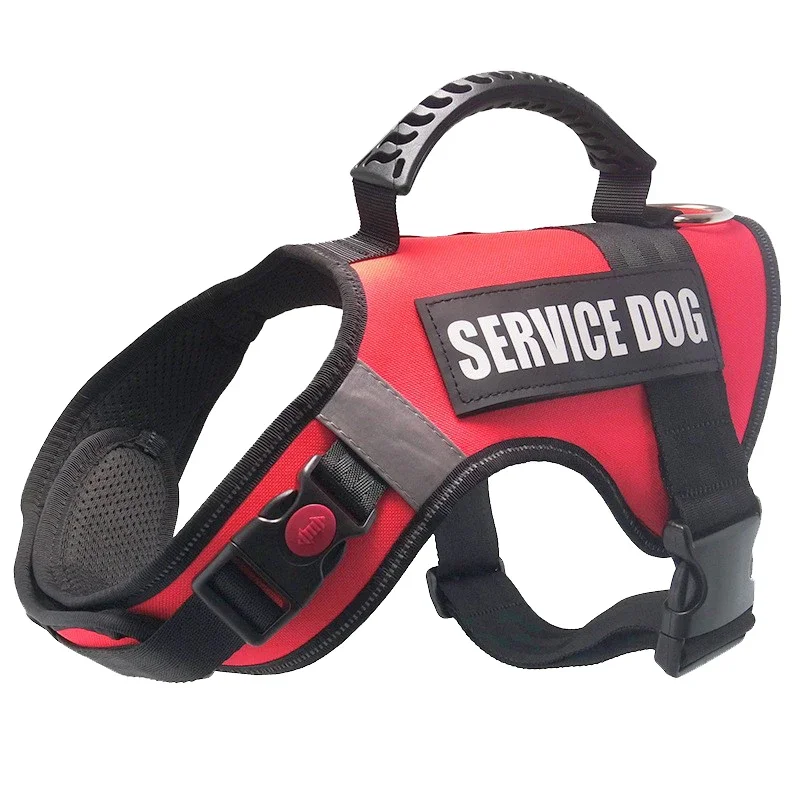 

No-pull service dog vest with adjustable handle outdoor pet dog harness is suitable for small medium sized large dogs