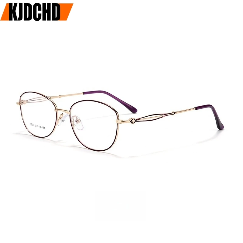 

KJDCHD Fashion Ultralight Women's Glasses High Quality Alloy Retro New Small Size Optical Prescription Eyeglasses Frame
