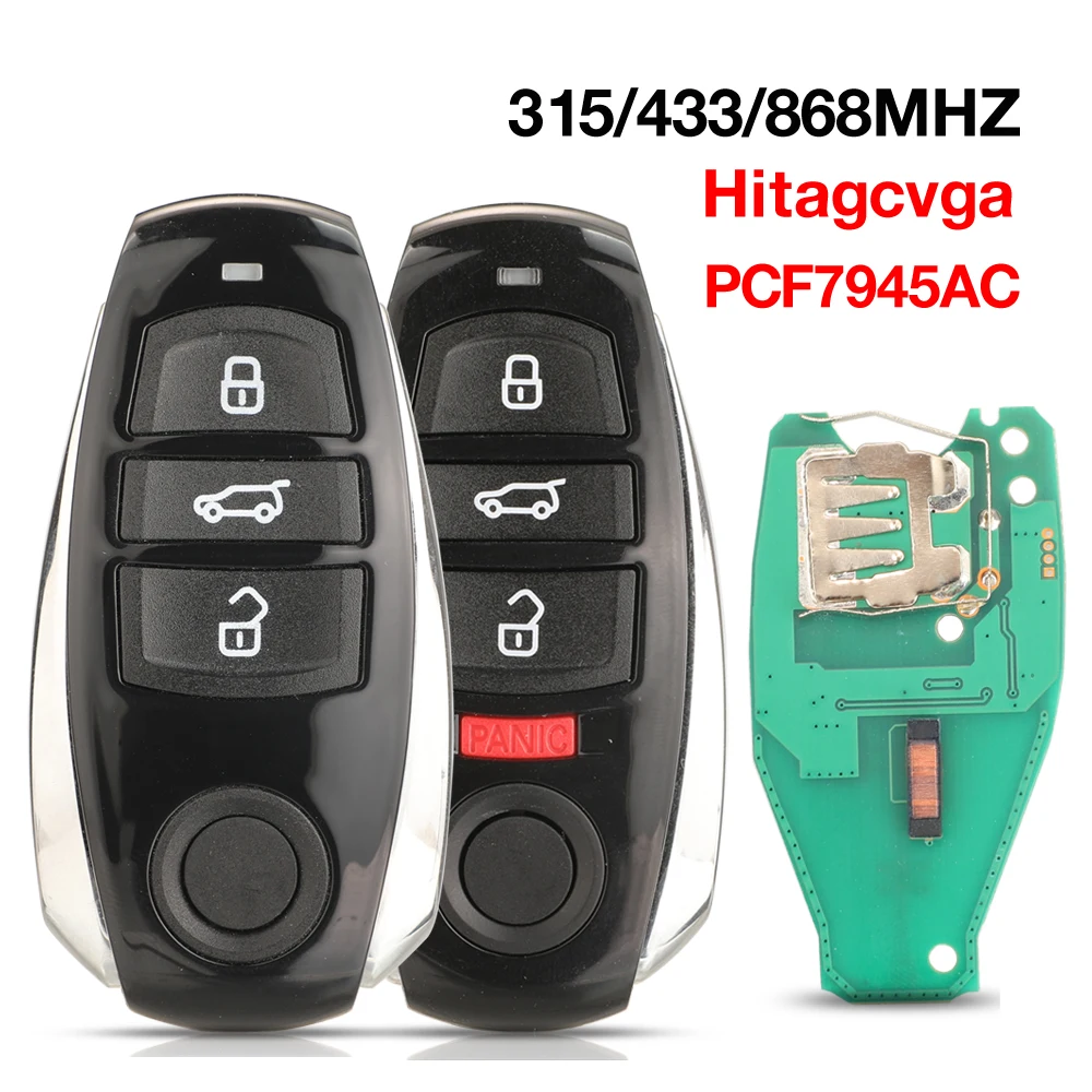 

jingyuqin 315/433MHz: 7P6959754AL 868MHz: 7P6 959 754 AP 3/4BTN PCF7945AC Chip Smart Remote Key For Volkswagen Touareg